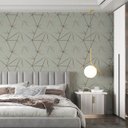 Ver imagem 1 de Papel de Parede Adesivo Zara Verde Acinzentado e Marrom Gh Papel de Parede 2,5m