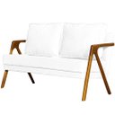 Ver imagem 2 de Kit 1 poltrona Marilia + Namoradeira Marilia Recepçãoo - Courino Branco