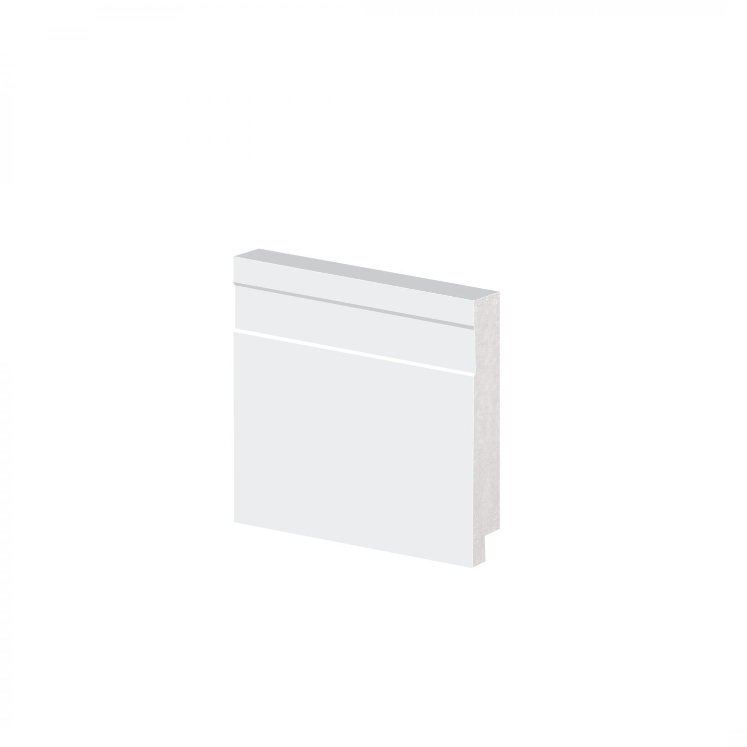 Kit 14 barras Rodapé Poliestireno 7cm Frisado Arquitech Alizar Barra com 2,40m Branco - 2