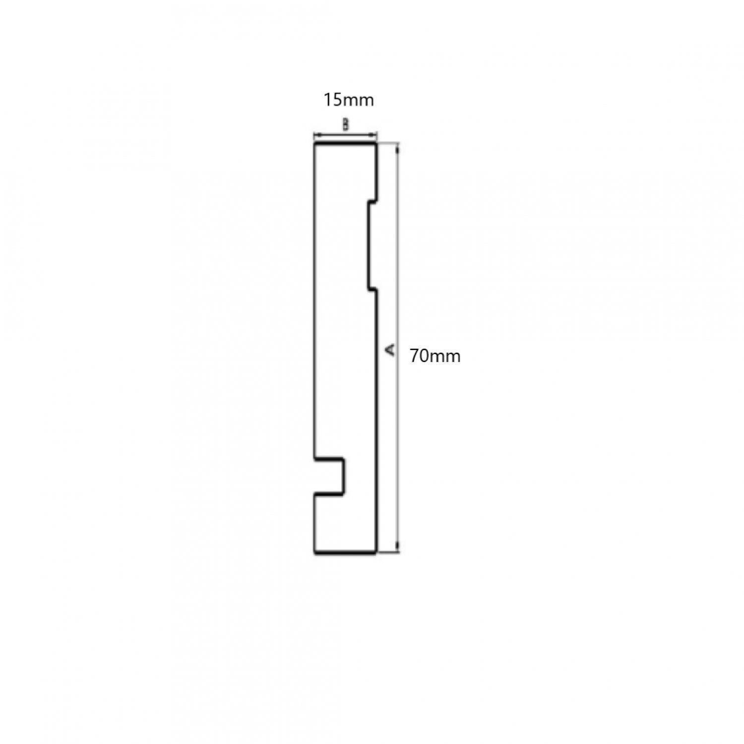 Kit 14 barras Rodapé Poliestireno 7cm Frisado Arquitech Alizar Barra com 2,40m Branco - 3