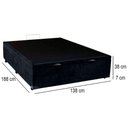 Ver imagem 2 de Cama Box Baú Casal Suede Mega Cama 138x188x45cm Preto