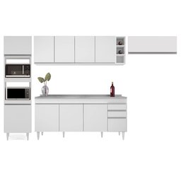 Armário de Cozinha Modulada 5 Peças CP18 com Pia Inox Branco - Lumil Lumil Móveis - 6
