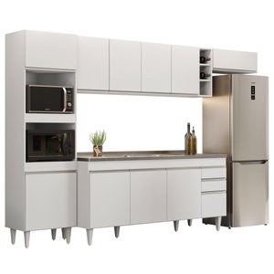 Armário de Cozinha Modulada 5 Peças CP18 com Pia Inox Branco - Lumil Lumil Móveis