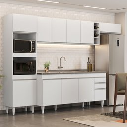 Armário de Cozinha Modulada 5 Peças CP18 com Pia Inox Branco - Lumil Lumil Móveis - 2