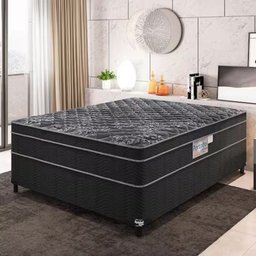 Cama Box de Casal Portobel Diplomata Orthopedic com Espuma D-33 65x138x188cm - Preto - 1