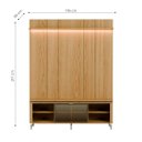 Ver imagem 2 de Rack com Painel para TV 75 Polegadas Vidro Reflecta 100% MDF LED Lincoln Float 178cm Carvalho