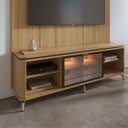 Ver imagem 4 de Rack com Painel para TV 75 Polegadas Vidro Reflecta 100% MDF LED Lincoln Float 178cm Carvalho
