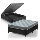 Ver imagem 1 de Cama Box Baú Viúva Preto + Colchão Espuma D23 Zidi Washington 128x188x56cm