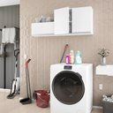 Ver imagem 2 de Kit Área de Serviço e Lavanderia com 02 Armários Aéreo 80cm e 60cm 100% Mdf Branco - Desk Design Lux