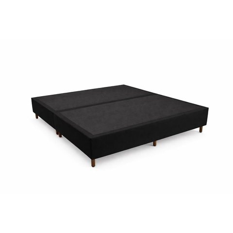 Box Ecopedic Corino Preto Bi Partido Queen 99x158x26 Ecopremium