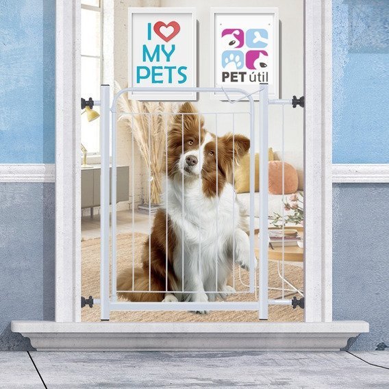 Grade Portão Proteção Pet Cachorro 69 A 84 Cm Criança Cães - 6