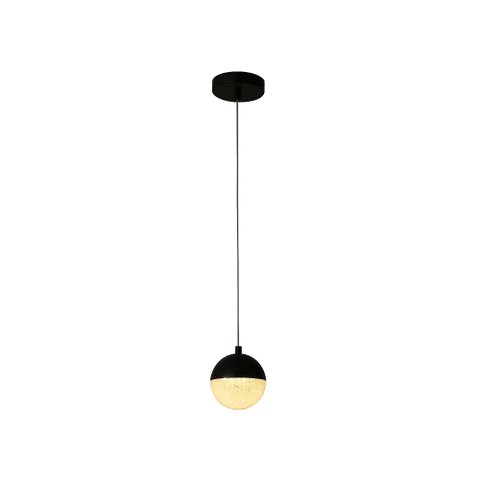 Pendente Media Luna Preto Fosco Led 6W 3000K Bivolt HM003B Bella