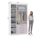 Ver imagem 3 de Guarda Roupa Modulado 132cm 3 Portas e 4 Gavetas Alpes Luciane Móveis