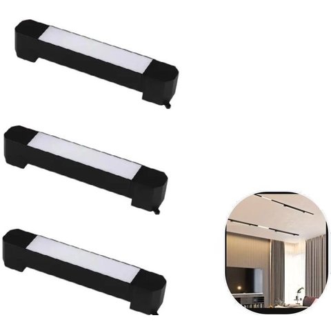 Kit 3 Luminária Led Difusa Linear para Trilho 10w Preto