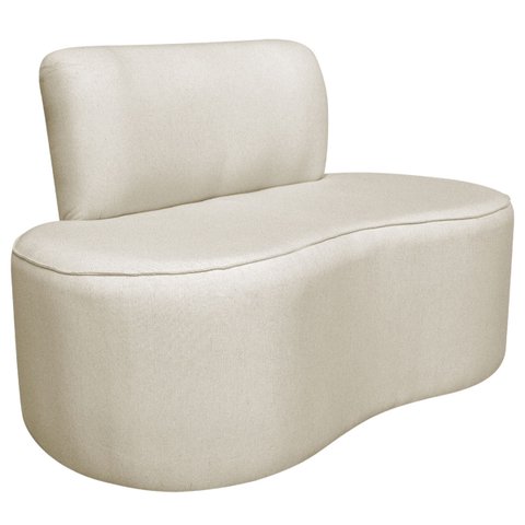 Sofá Curvo 2 Lugares Amsterdã 130cm Bouclé - Doce Sonho Móveis