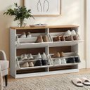 Ver imagem 3 de Sapateira Basculantes Madeira 24 Pares Basil Mel Branco Idimex