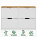 Ver imagem 6 de Sapateira Basculantes Madeira 24 Pares Basil Mel Branco Idimex