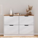 Ver imagem 1 de Sapateira Basculantes Madeira 24 Pares Basil Mel Branco Idimex