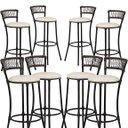 Ver imagem 2 de Kit 8 Banquetas Alta Forts Fio de Fibra Proteção UV Bancada, Área Churrasco, Bar, Área de Piscina -