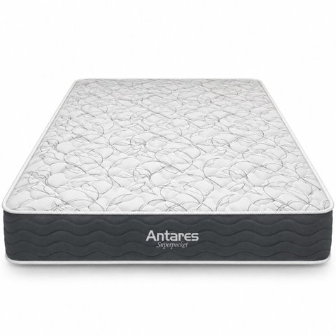Cama Box Casal Suede + Colchão Airtech Molas Ensacadas Antares Ortobom Preto 138cm
