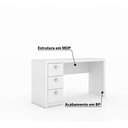 Ver imagem 2 de Mesa de Escritório 3 Gavetas Tecno Mobili - Branco