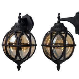 Arandela Decorativa Globo Parede Grande Vidro Metal 36x24cm - 4