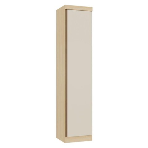 Guarda Roupa Sapateira Modulado Mônaco 1 Porta de Bater sem Gavetas MDF MDP Carvalho-Off White