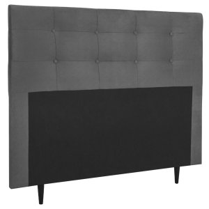 Cabeceira Estofada Cama Box Queen 160 cm Suede Cinza