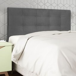 Cabeceira Estofada Cama Box Queen 160 cm Suede Cinza - 2