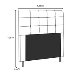 Cabeceira Estofada Cama Box Queen 160 cm Suede Cinza - 3