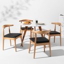 Ver imagem 1 de Conjunto Mesa de Jantar Square Redonda Branco - 88cm + 4 Cadeiras Elbow - Madeira Abra Cadabra