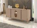 Ver imagem 3 de Buffet Tambaú Design Orgânico LED Portas Vidro Refletivo:Fendi/Carvalho