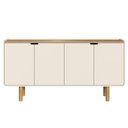 Ver imagem 6 de Buffet Aparador 160cm 4 Portas Pé Madeira Luara Hanover/Off White A10 - Mpozenato