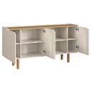 Ver imagem 5 de Buffet Aparador 160cm 4 Portas Pé Madeira Luara Hanover/Off White A10 - Mpozenato