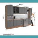 Ver imagem 4 de Cozinha Completa com Balcão Milla Sophie 13 Portas 5 Gavetas MDP Nogal com Cinza Titânio Móveis