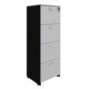 Ver imagem 6 de Arquivo New City 4 Gavetas para Pasta Suspensa 46,5 cm Cinza Cristal/Preto Gebb Work