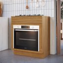 Ver imagem 1 de Balcão de Cozinha para Forno 1 Gaveta Ripada Fecho Click 80cm com Rodapé e Tampo para Cooktop 100% B