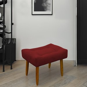 Puff Decorativo Quarto e Sala de Estar Suede Light Herrero:Vermelho