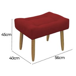 Puff Decorativo Quarto e Sala de Estar Suede Light Herrero:Vermelho - 5