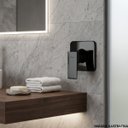 Ver imagem 2 de Acabamento para Monocomando de Chuveiro Meber Metais Axiom Slim Base 2997 3/4 Preto Matte