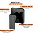 Ver imagem 5 de Acabamento para Monocomando de Chuveiro Meber Metais Axiom Slim Base 2997 3/4 Preto Matte