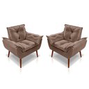 Ver imagem 6 de Kit C-2 Poltronas Opala + 01 Puff Opala Elegante Suede Cappuccino