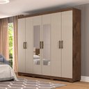 Ver imagem 1 de Guarda-Roupa Casal MDF 6 Portas 3 Gavetas 4 Espelhos Clara Panan Móveis