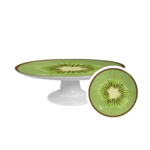 Boleira Decorada Kiwi 29 Cm Alleanza Cerâmica
