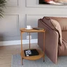 Mesa de Apoio Duda Lateral Nature Canto Sala/escritório/quarto com Pés de Ferro Bronze - 2