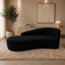 Ver imagem 1 de Sofá Divã Orgânico Charlotte Sala 160cm Bouclé Preto