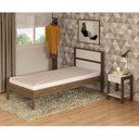 Ver imagem 6 de Cama De Solteiro Para Colchão 88 X 188 Cm Multimóveis Vcr35008 Nogal/Branco Nogal/Branco
