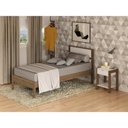 Ver imagem 2 de Cama De Solteiro Para Colchão 88 X 188 Cm Multimóveis Vcr35008 Nogal/Branco Nogal/Branco