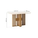 Ver imagem 3 de Mesa de Jantar 6 Lugares 160cm Tampo MDF Canto Reto Larah