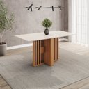 Ver imagem 1 de Mesa de Jantar 6 Lugares 160cm Tampo MDF Canto Reto Larah